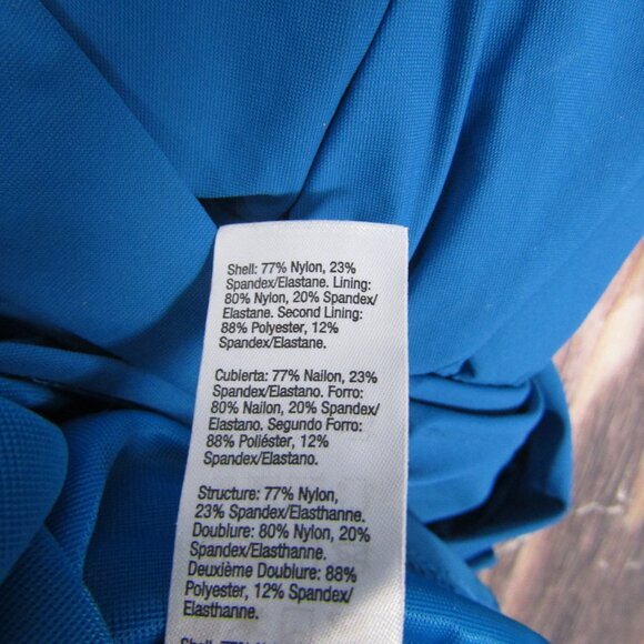 SPANX NEW NWT Womens 10 Blue Draped Swim Dress Shaping Tummy Control 2367 - Picture 3 of 6
